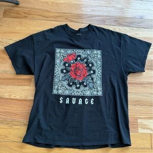 Savage Black Rose Graphic Tee